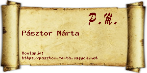 Pásztor Márta névjegykártya