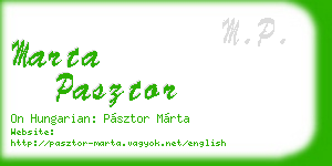marta pasztor business card