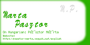 marta pasztor business card